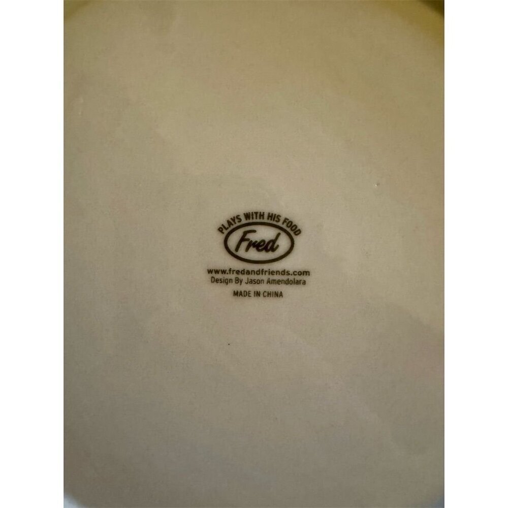 Fred Plays With His Food Face Kids' Ceramic Dinner Plates Set of 2 Multicolor - Picture 4 of 6